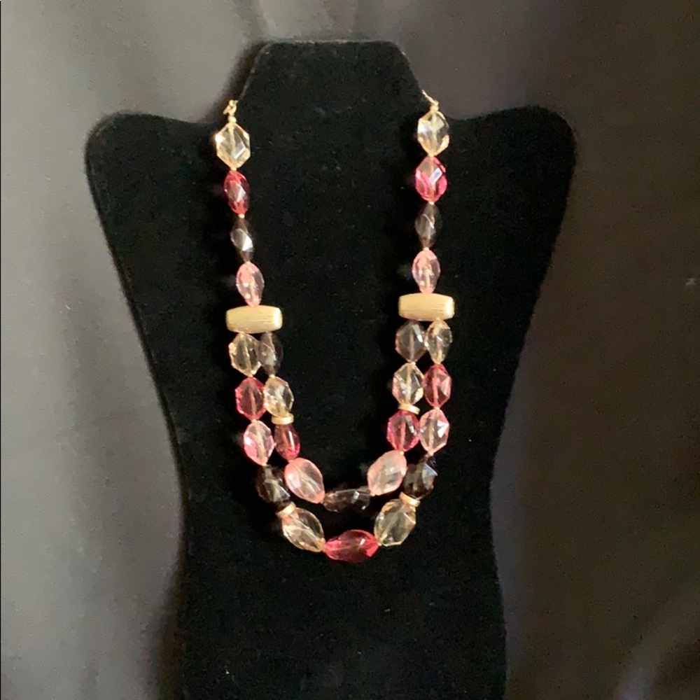 Pink and brown necklace